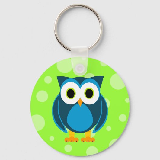 Wie? de heer Owl Cartoon Sleutelhanger (Voorkant)