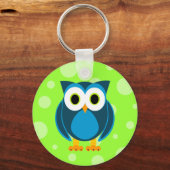 Wie? de heer Owl Cartoon Sleutelhanger (Voorkant)