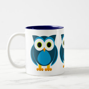 Wie? de heer Owl Cartoon Tweekleurige Koffiemok