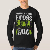 Wie de kikkers uit de amfibische Tadpole Toad Frog T-shirt (Voorkant)