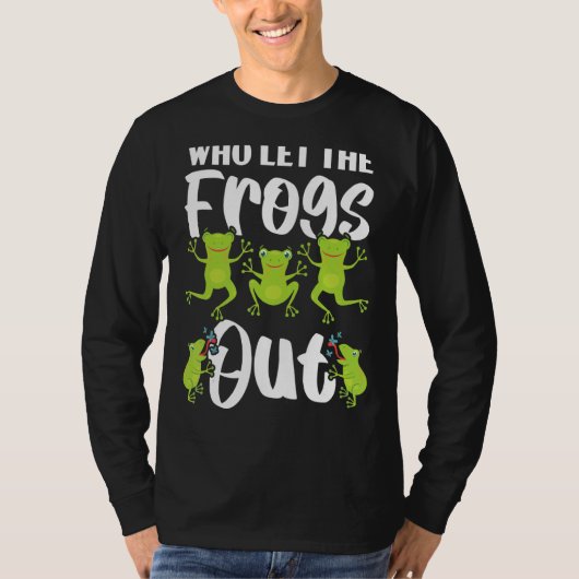 Wie de kikkers uit de amfibische Tadpole Toad Frog T-shirt (Voorkant)