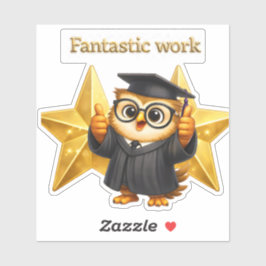 Wie de uil twee gouden sterren fantastisch werk ma sticker