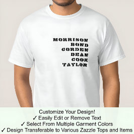 Wie Deelt Mijn Naam James Beroemde Mensen 03B T-shirt