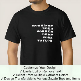 Wie deelt mijn naam James Famous Celebrity 03W T-shirt