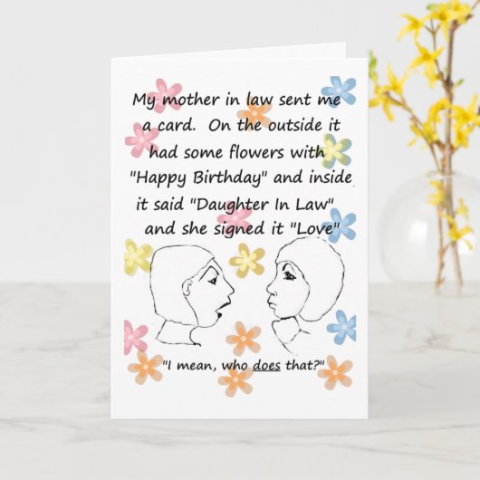 Wie doet dat? - Verjaardag Kaart van de Dochter in (Gele Bloem)