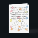 Wie doet dat? - Verjaardag Kaart van de Dochter in<br><div class="desc">Een schoondochter maakt zich zorgen over de verjaardagskaart van haar schoonmoeder...  wat zo'n verjaardagskaart blijkt te zijn! een kaartje van een schoonmoeder naar een schoondochter met een gevoel van humor.</div>