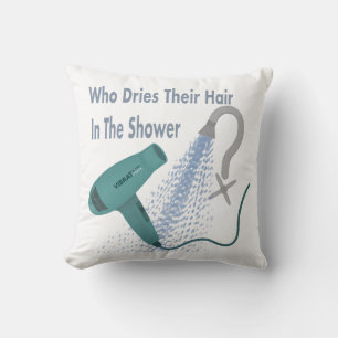 Wie droogt hun haar in de douche? kussen