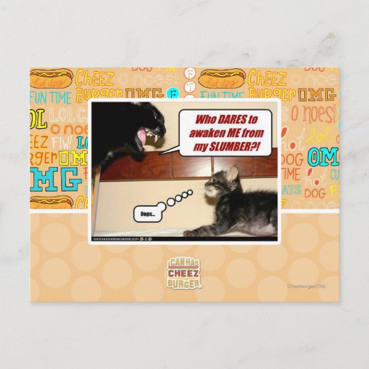 Wie durft me wakker te maken? briefkaart (Voorkant)