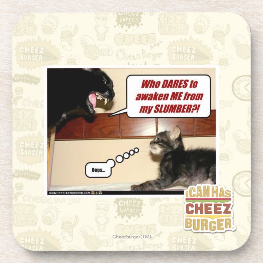 Wie durft me wakker te maken? drankjes onderzetter (Voorkant)