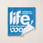 Wie een leven redt bad handdoek (Wasdoekje)