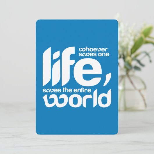 Wie een leven redt feestdagenkaart (Staand voorkant)