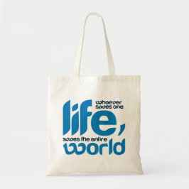 Wie een leven redt tote bag