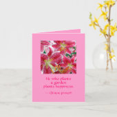 Wie een tuin plant, plant geluk. NOTE-KAART Kaart (Gele Bloem)