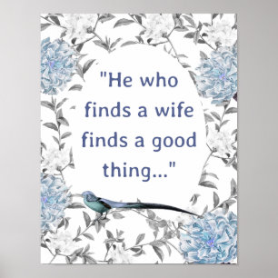 Wie een vrouw vindt, vindt iets goeds poster