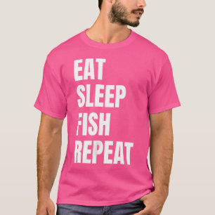 Wie eet slaapvis Herhaal Gevist visser Grappig T-shirt