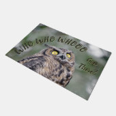 Wie gaat er heen? Funny Owl Doormat Deurmat (Schuin)