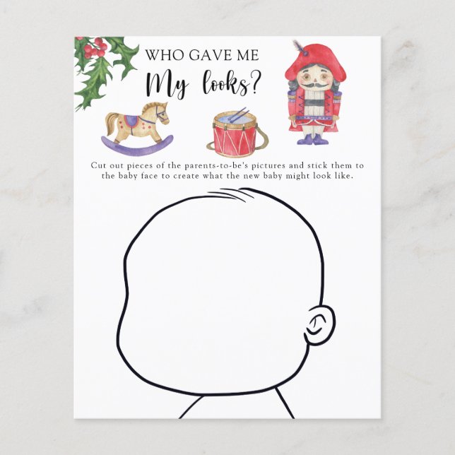 Wie gaf me mijn looks baby shower spel (Voorkant)