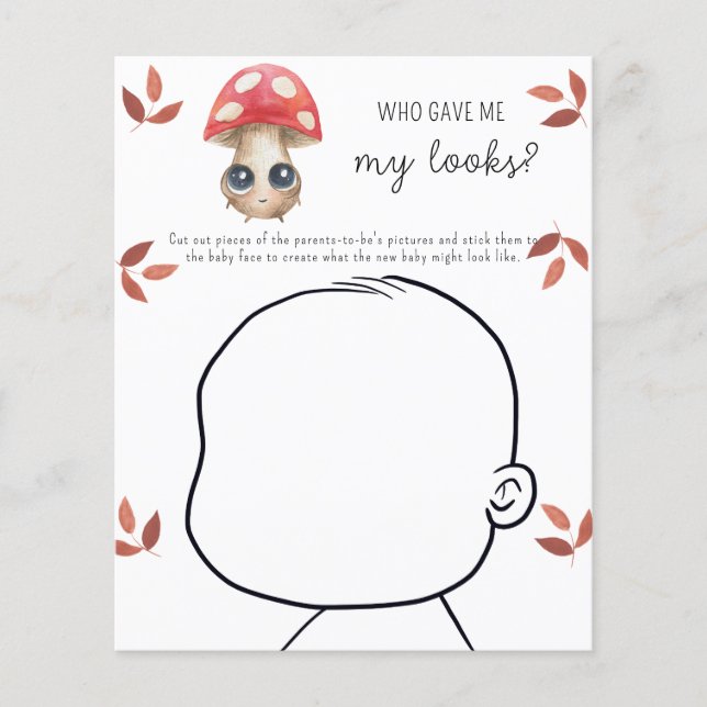 Wie gaf me mijn looks baby shower spel (Voorkant)