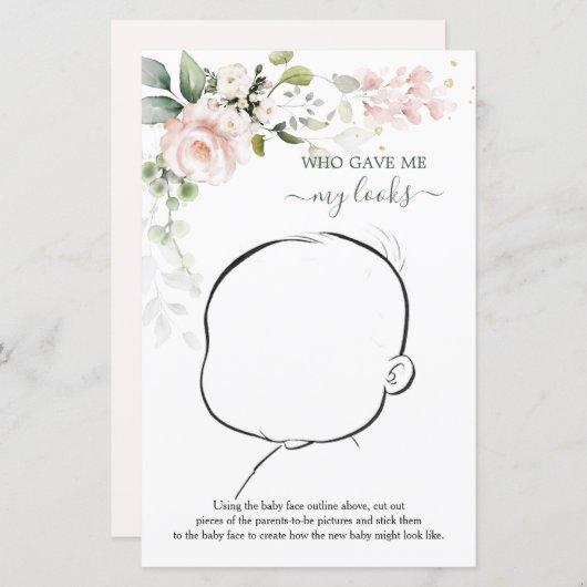 Wie gaf me mijn uiterlijk in Floral Baby Game (Voorkant / Achterkant)