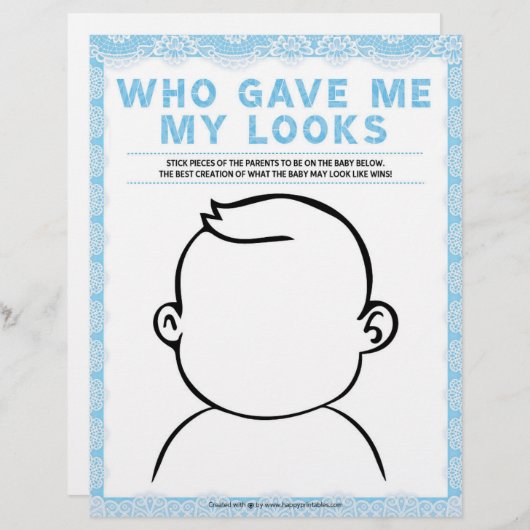 Wie gaf me mijn uiterlijk [Luxe Lace [blauw]] Briefhoofd (Voorkant / Achterkant)