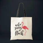 Wie geeft een Canvas tas? Tote Bag<br><div class="desc">Cute flamingo canvas tas. Wie geeft een kudde wat je erin draagt!</div>