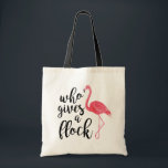 Wie geeft een Canvas tas? Tote Bag<br><div class="desc">Cute flamingo canvas tas. Wie geeft een kudde wat je erin draagt!</div>