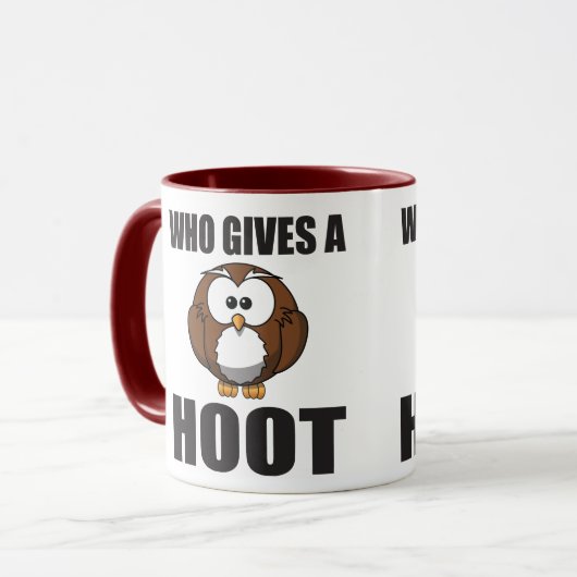 Wie geeft een Hoot Owl Pun Mok (Voorkant links)