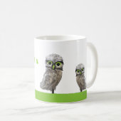 Wie geeft een Hoot? Silver Burroeping Owl Art Koffiemok (Voorkant rechts)
