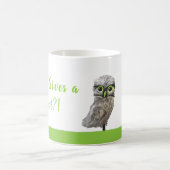 Wie geeft een Hoot? Silver Burroeping Owl Art Koffiemok (Center)