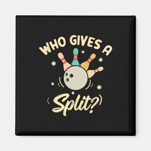 Wie geeft een split grappig bowling speler spel magneet (Voorkant)