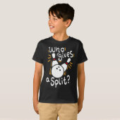 Wie geeft een split - grappige bowling woordspelin t-shirt (Voorkant volledig)