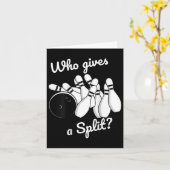 Wie geeft een Split Retro Bowling T-shirt Vaderdag Kaart (Gele Bloem)