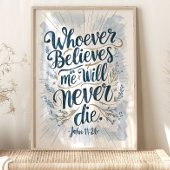 "Wie gelooft" John 11:26 Wall Art Poster