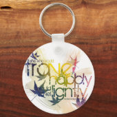 Wie gelukkig zou reizen, moet lichtjes reizen sleutelhanger (Voorkant)