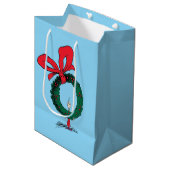 Wie gluurt door de Kerstkrans Medium Cadeauzakje (Voorkant Gekanteld)