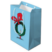 Wie gluurt door de Kerstkrans Medium Cadeauzakje (Achterkant Gekanteld)