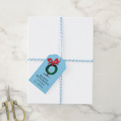 Wie gluurt door kerstkrans cadeaulabel (Met Touw)