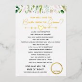 Wie goed doet bruid weet bruids baby shower spel folie uitnodiging (Voorkant)