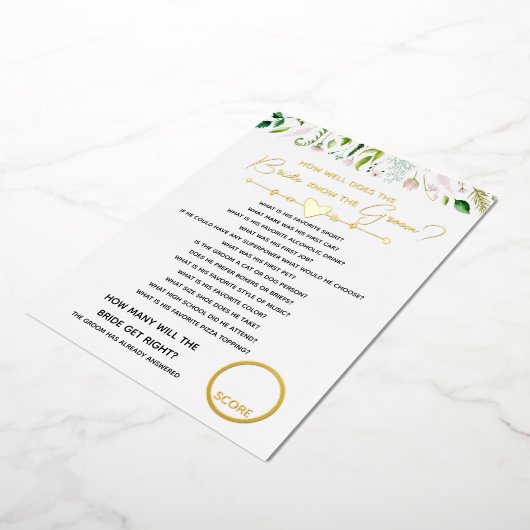 Wie goed doet bruid weet bruids baby shower spel folie uitnodiging (Gedraaid)