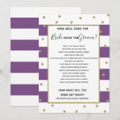 Wie goed doet bruid weet bruids baby shower spel kaart (Voorkant / Achterkant)