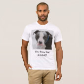 Wie gooide die sneeuwbal? - Gepersonaliseerd T-shirt (Voorkant volledig)