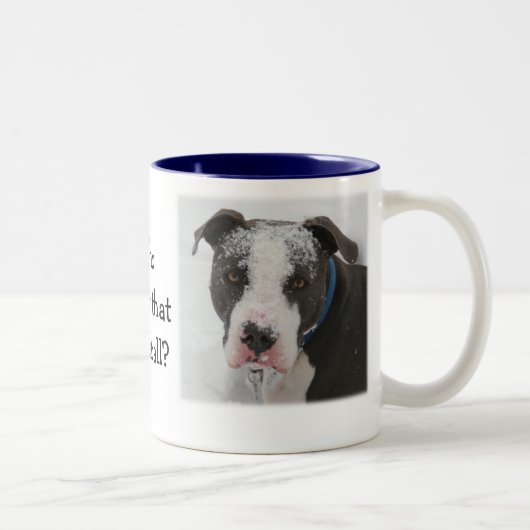 Wie gooide die sneeuwbal tweekleurige koffiemok (Rechts)