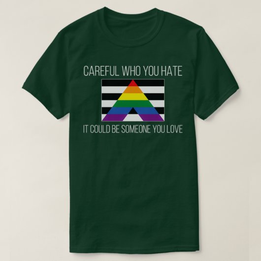 Wie haat je? Straight Ally Flag. T-shirt (Design voorkant)