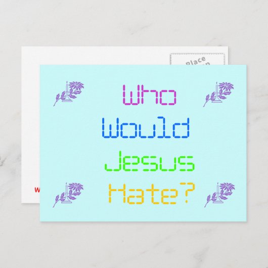 Wie haat Jezus? Briefkaart (Voorkant / Achterkant)