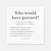 Wie had de bruiloft geraden? servet (Voorkant)