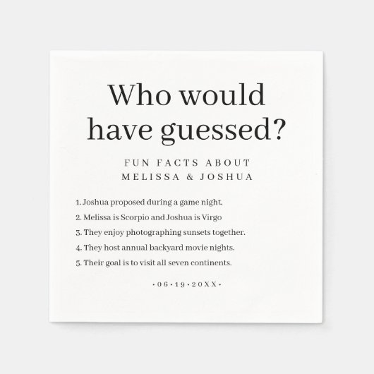 Wie had de bruiloft geraden? servet (Voorkant)