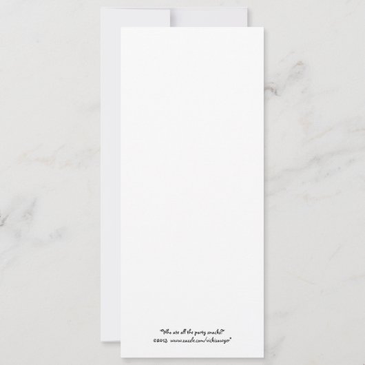 Wie heeft al het feestje opgegeten, snacks met pla kaart (Achterkant)