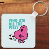 Wie heeft alle taarten opgegeten? sleutelhanger (Achterkant)