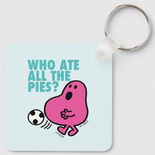 Wie heeft alle taarten opgegeten? sleutelhanger (Achterkant)