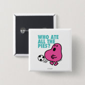 Wie heeft alle taarten opgegeten? vierkante button 5,1 cm (Voorkant /achterkant)